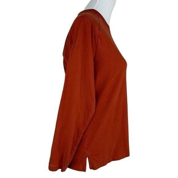 The North Face‎ Women's Burnt Orange Crewneck Long Sleeve Cotton Top S/C38 - Picture 2 of 13